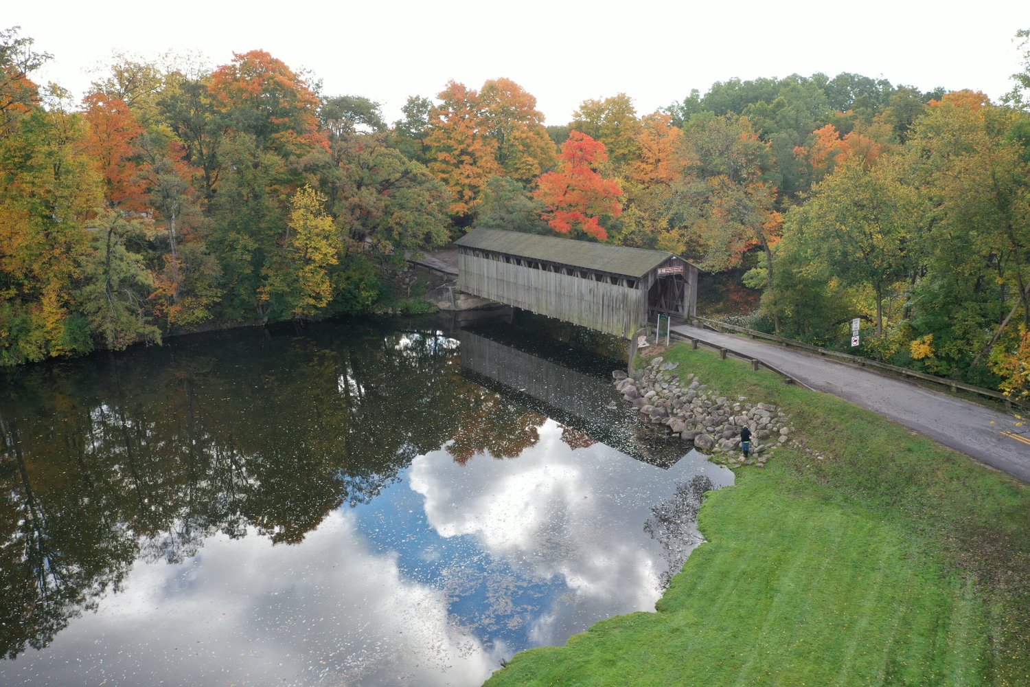 The County Road Association named more than 120 routes as best for fall color, including the Fallasburg covered bridge in Kent County.