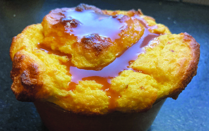This recipe is for a savory soufflé that puffs up like a cracked balloon.