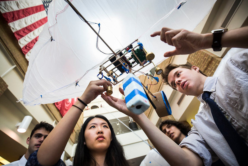 Graduate students test out the electrification of a prototype aircraft to limit greenhouse gas emissions in aircraft.