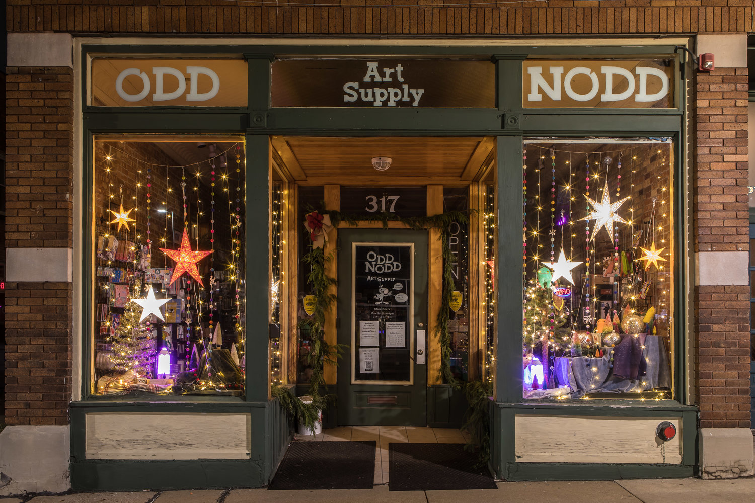 “Decorating for Christmas is a tradition in my family. We’re trying to bring that same neighborhood experience to our business and Old Town”, said Whitney Sowers, co-owner of Odd Nod Art Supply.