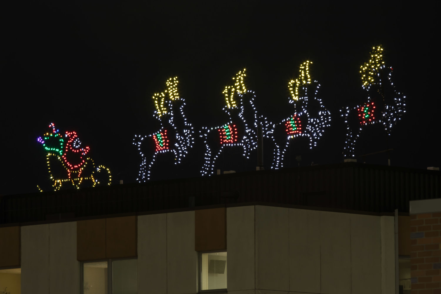 The Santa and reindeer display on the roof of Sparrow Hospital on Michigan Avenue has been a Christmas icon for decades.