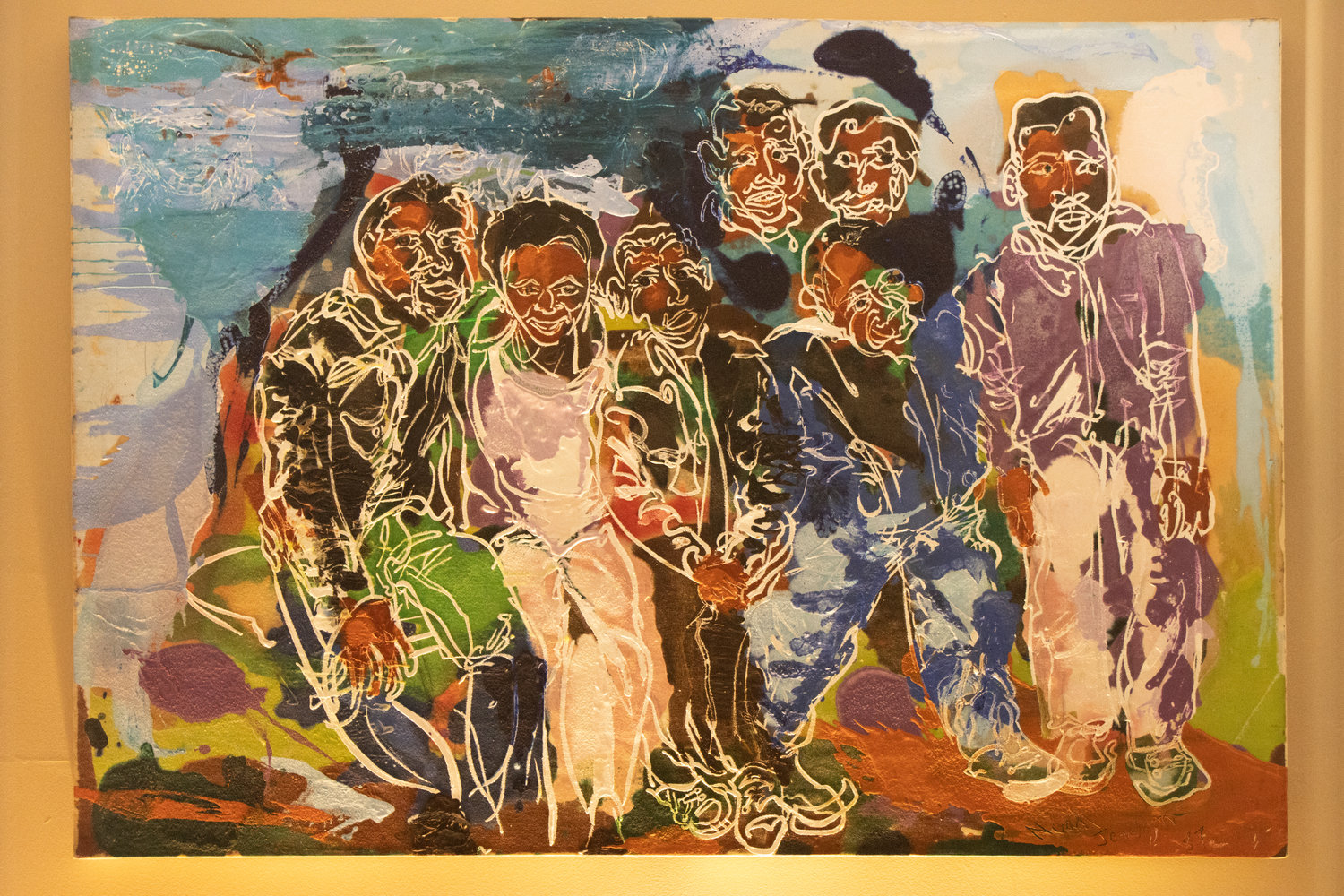 Noah Jemison’s artistic rendering of a Cain family Christmas card, part of the Cain collection.