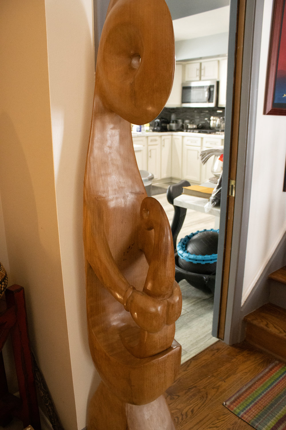 A Shona unity sculpture in Eugene Cain’s home.
