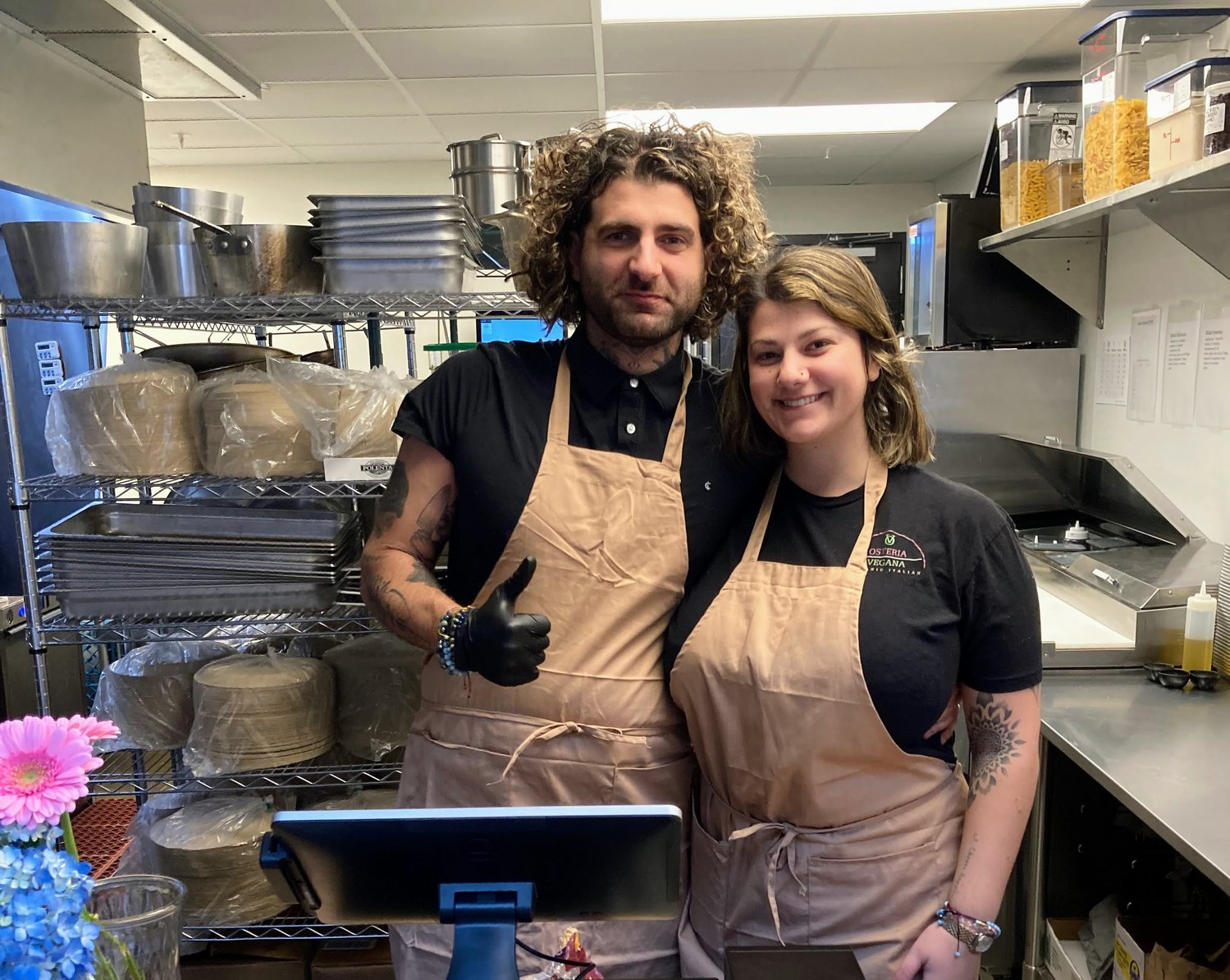 Chef Gianmarco Roselli and his wife, Avery, drive to and from Royal Oak every day to bring the people of Lansing healthy, vegan Italian food at their Lansing Shuffle food stall, Osteria Vegana.