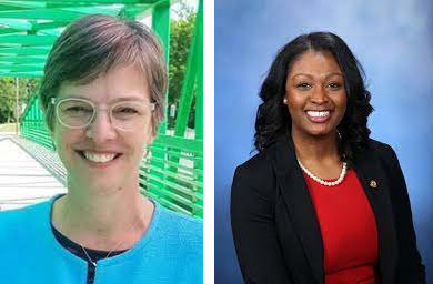 Michigan state Rep. Julie Brixie, left, and state Sen. Sarah Anthony, right, are considering a run for Congress.