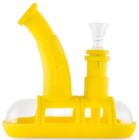 In addition to vaporizers, Ooze is known for its fun and colorful bongs and dab rigs. Many of its products, like the Steamboat bubbler, are made of silicone because it’s easy to clean and protects glass components from breaking.