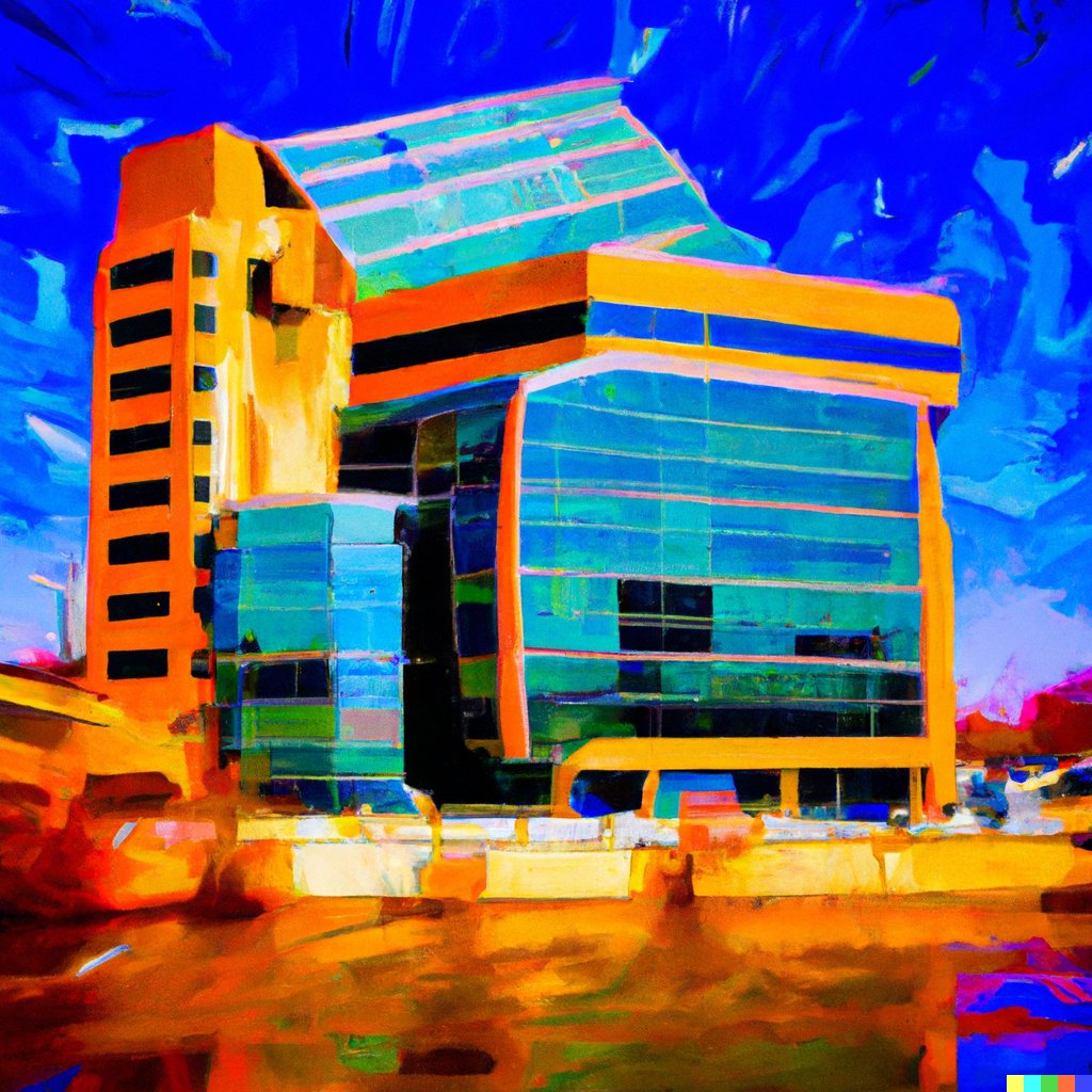 This week’s cover of City Pulse was created by a generative AI model called DALL-E2 by entering the words “Modernistic painting of the Accident Fund building overlooking the Grand River in Lansing, MI."