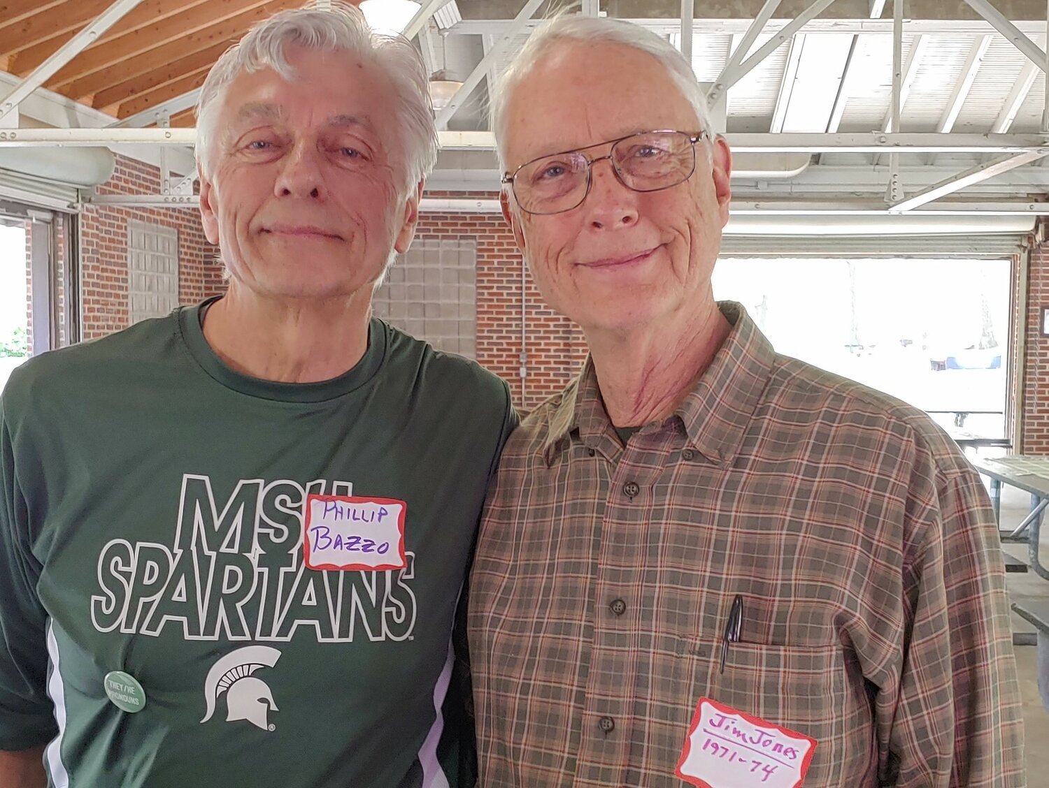 Phillip Bazzo and Jim Jones, founding members of the Spartan Housing Cooperative in 1971, were among those who attended the reunion, which was delayed two years because of the pandemic.