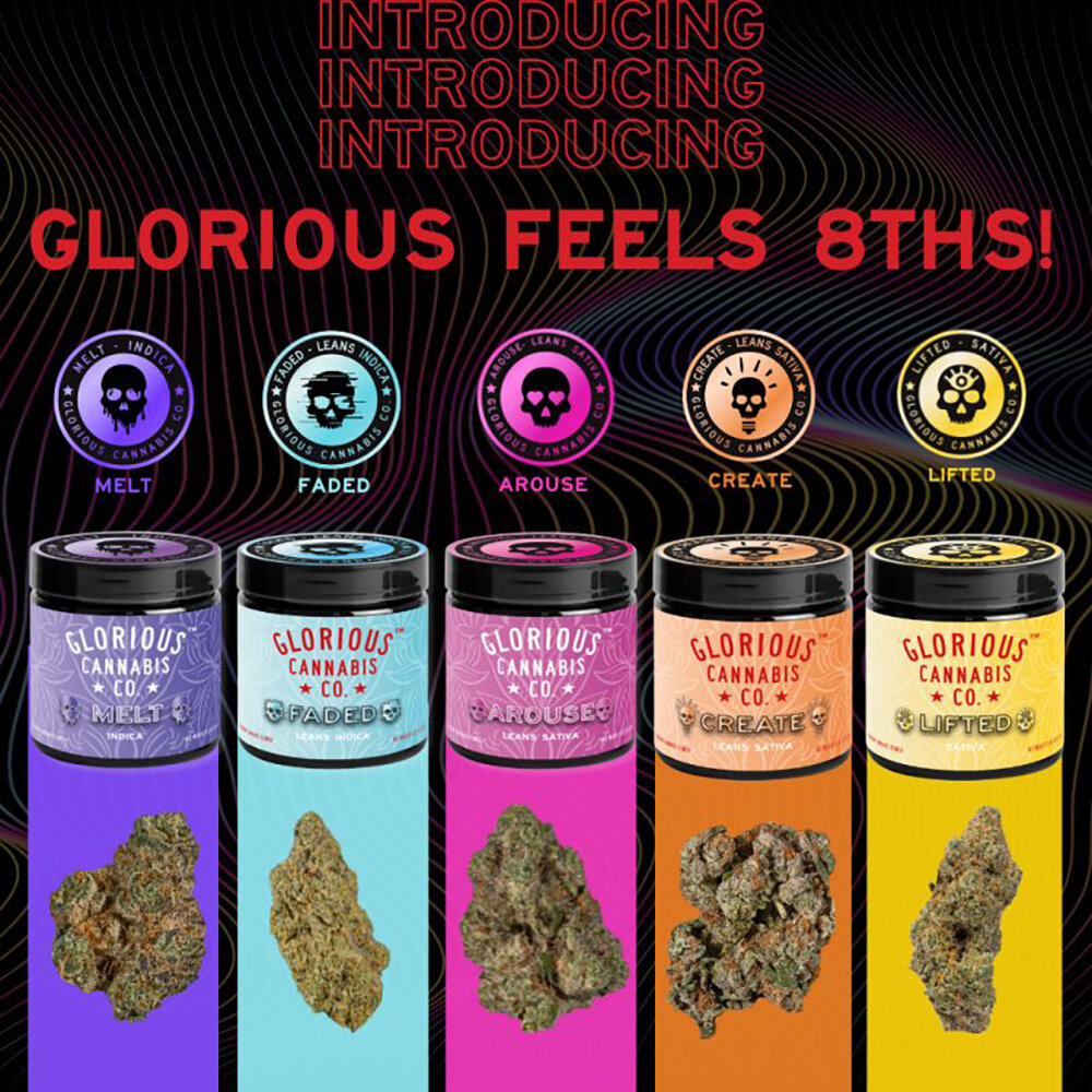 Glorious Cannabis Co. breaks down its terpene-based cannabis classification system into five categories of effects: Melt, Faded, Arouse, Create and Lifted.