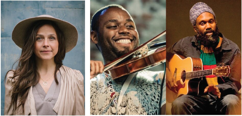Ten Pound Fiddle celebrates its 49th season with another stacked series of concerts and dances, plus a vinyl and CD sale. This season features May Erlewine (left) on Nov. 3 and True Blues (right) on Jan. 12, 2024.
