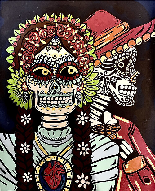 Grand Rapids artist Mirabel Sanchez’s painting “Join Me In This Dance” will be featured on all promotional materials for Lansing’s 27th Dia de los Muertos celebration.