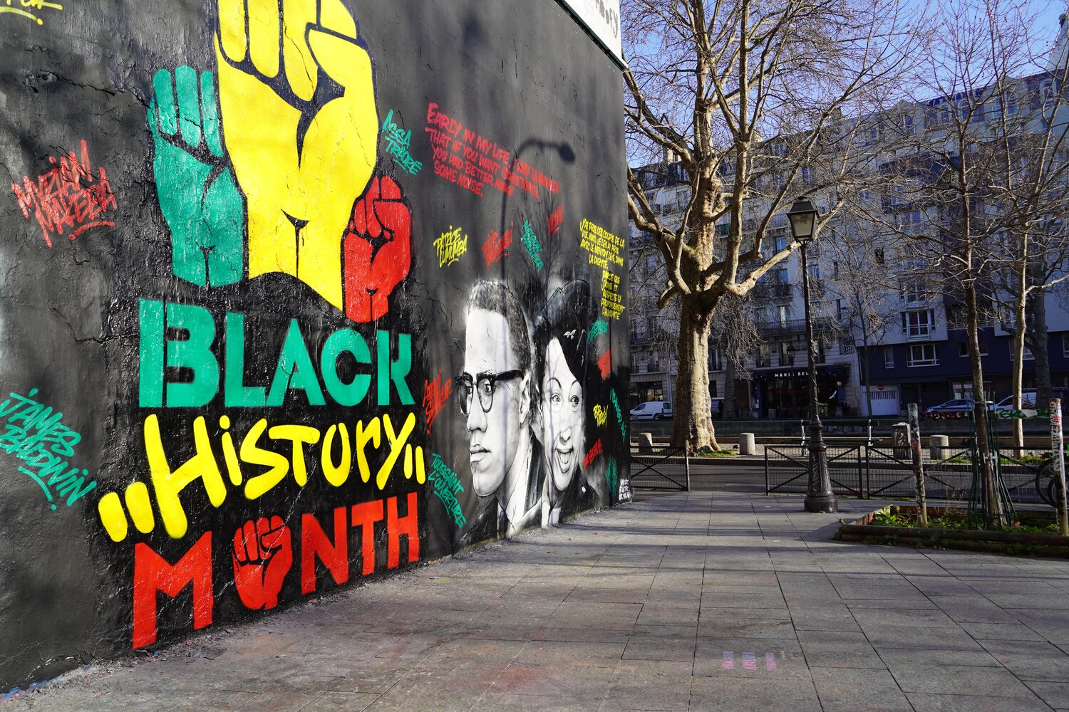 Black History Month graffiti in Paris.