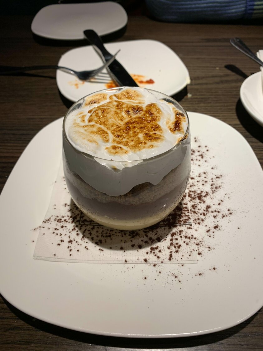 The upscale menu at Cooper’s Hawk includes many decadent dessert options, such as the picturesque s’more budino, a parfait cup layered with caramel custard, Valrhona chocolate mousse, toasted brown-butter graham crackers and a melted marshmallow.