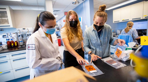 Adina Badea, Claire Macon and Alexandra Collins from Brown University are members of the testRI research team,  featured in a story written by Abdullah Shihipar, &quot;Brown researchers aim to save lives by testing illicit drugs for secret, often deadly ingredients.&quot;