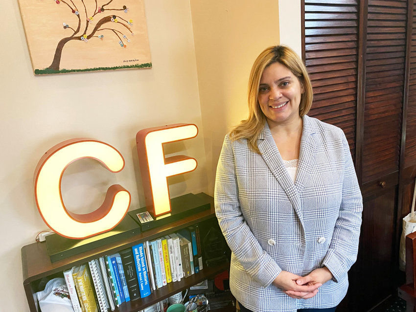 Central Falls Mayor Maria Rivera, in her second-floor office at Central Falls City Hall.