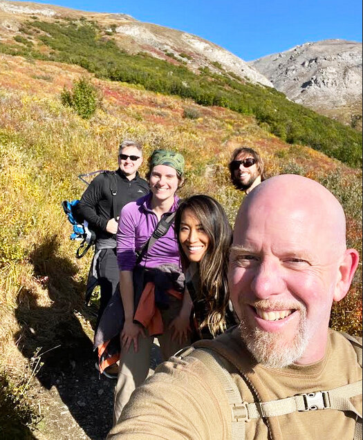 Peter Rumsey and members of the RISE-UP AK/HI/RI team hike the Savage Trial in Denali Park on a team-building exercise..