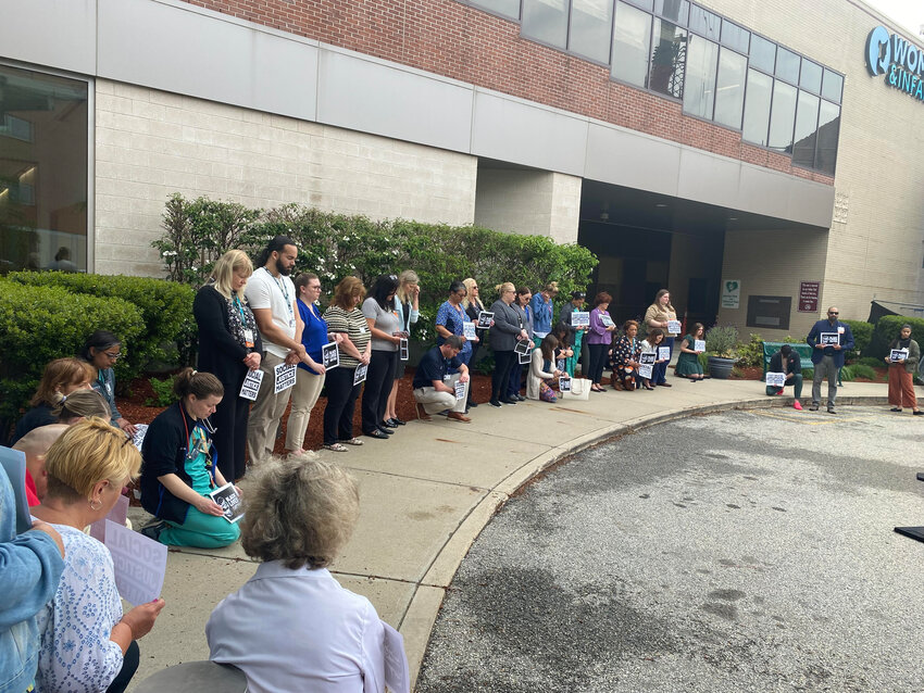 Some 60 staff members at Women &amp; Infants Hospital gather to commemorate the murder of George Floyd with a ceremony lasting 9 minutes and 29 seconds on Thursday morning, May 23.