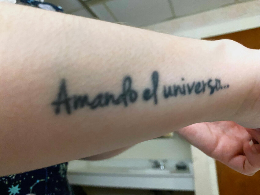 A tattoo on the arm of Mariana Velez, one of the excellent caregivers I encountered in my journey through the health care delivery system in Rhode Island.