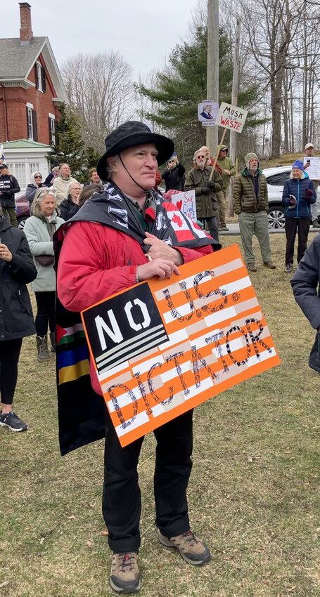 A protest held on Saturday, April 5, in Brunswick, Maine, one of many hundred protests held across the nation, including Providence.