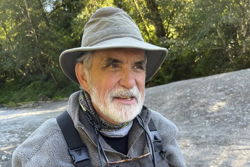 John Brewer, is shown this June 2023 photo. Brewer died Friday, April 19, 2024, in a fishing accident in Montana. Brewer, 76, of Port Angeles, Washington, had a 50-year career in journalism, including nearly two decades with The Associated Press. He retired in 2015 after nearly 18 years as editor and publisher of the Peninsula Daily News. (Randy Johnson via AP)