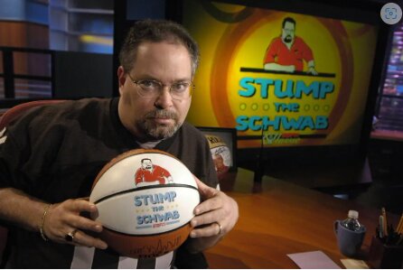 Howie Schwab had been at ESPN for 17 years when he was tapped to star as the ultimate sports trivia expert on the game show &ldquo;Stump the Schwab&rdquo; in 2004. (Photo by Lorenzo Bevilaqua/ESPN)