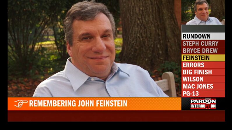 Screenshot from ESPN video.  Read more from ESPN: https://www.espn.com/espn/story/_/id/44238523/sports-columnist-author-john-feinstein-dies-age-69