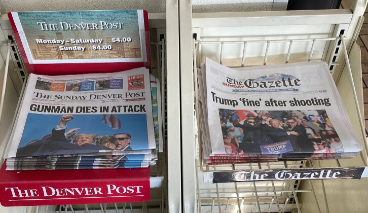 Denver Post and Colorado Springs Gazette's front-page Trump shooting ...