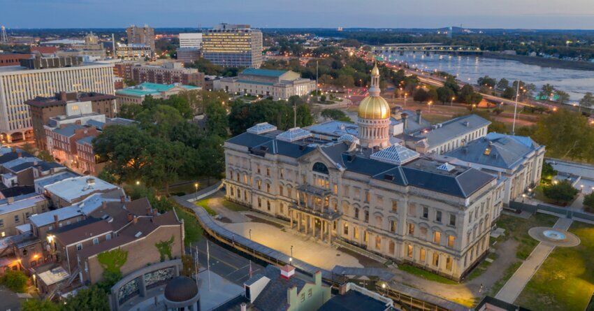 New Jersey Delaware River and Capital Statehouse Clean Energy