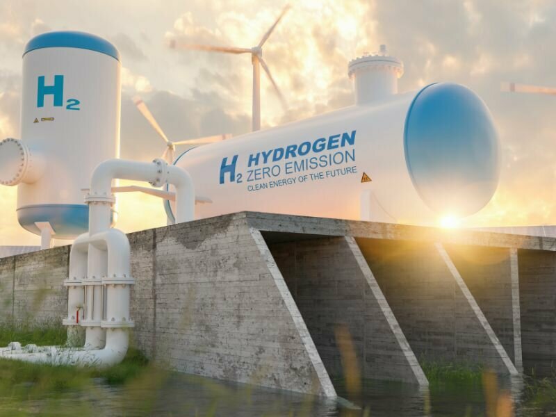 (Photo: A rendering of hydrogen gas production using renewable feedstocks. Credit: Rcphotostock.) Gulf Coast