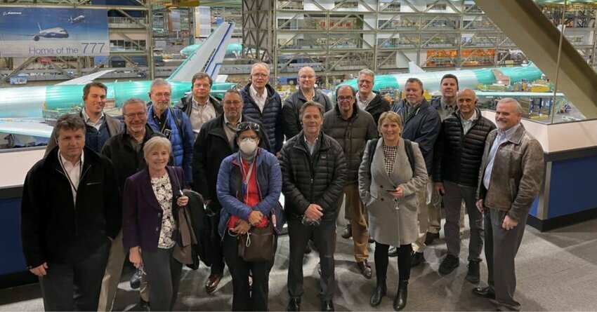 Members of NASA’s Advanced Composites Consortium Men and women standing together comosite