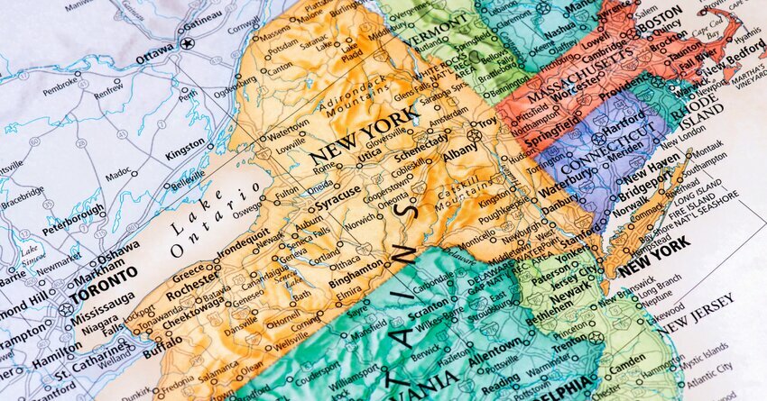 geographic map of New York State