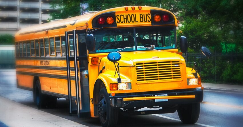 A yellow school bus.