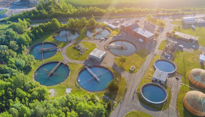 An overhead shot of water utilities.