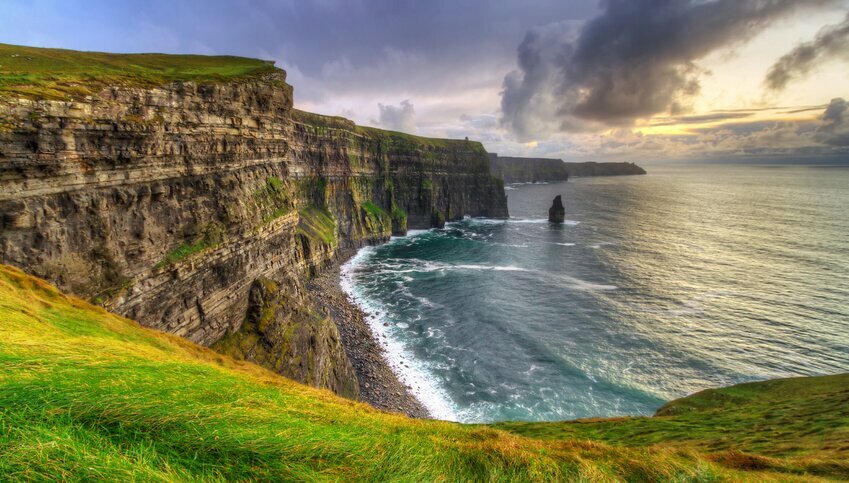 Rocky shore on the coast of Ireland