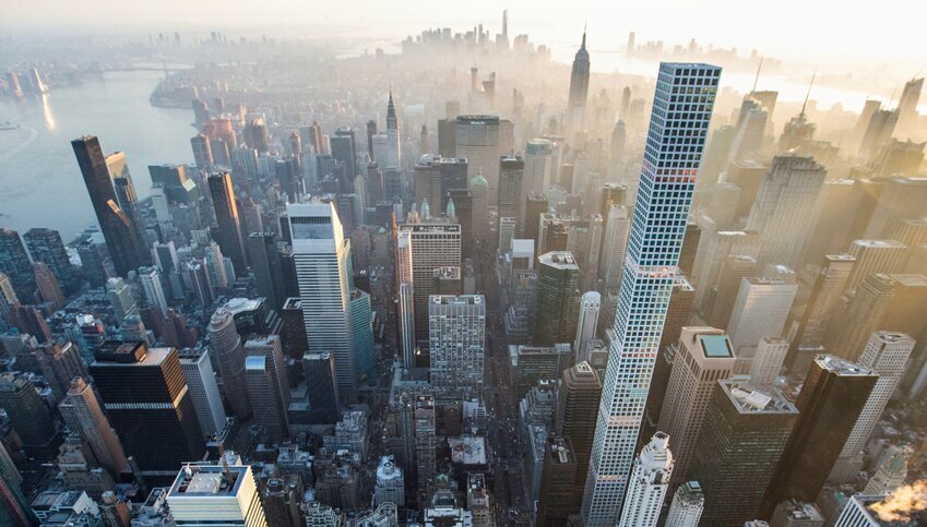 Manhattan cityscape from above