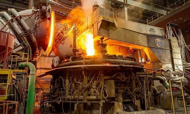 Steel plant welding steel