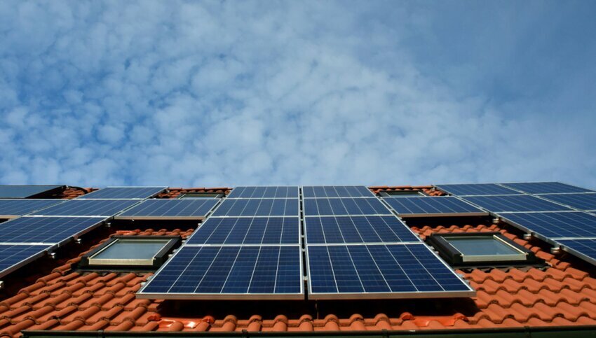 solar power panels on a roof