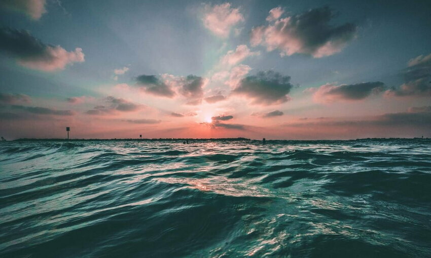 Ocean with sunset