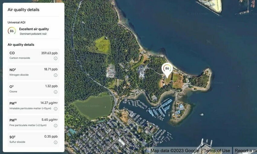 air quality mapping tool shows data with satellite image