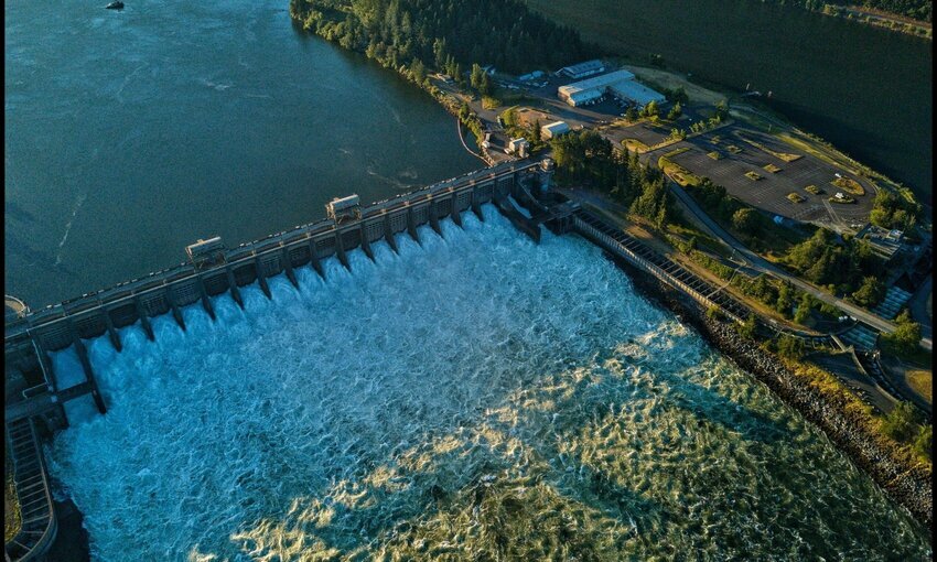 aerial view of pumped storage hydropower facility