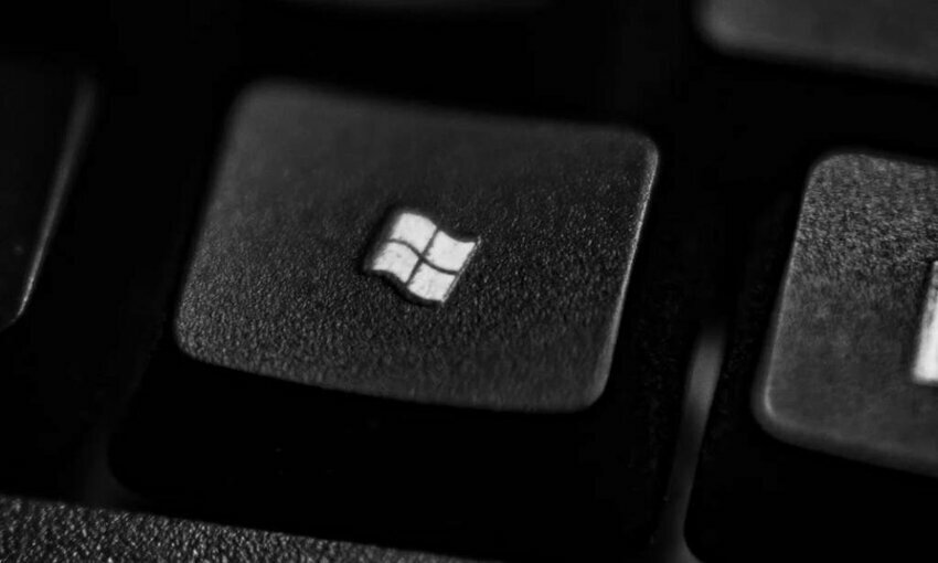 Microsoft symbol on a keyboard button