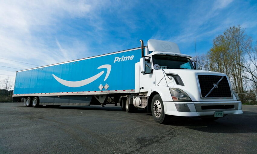 Amazon semi trailer truck