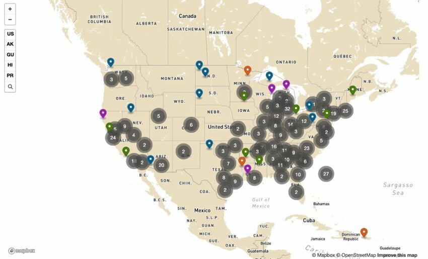 DOE map of clean energy projects 