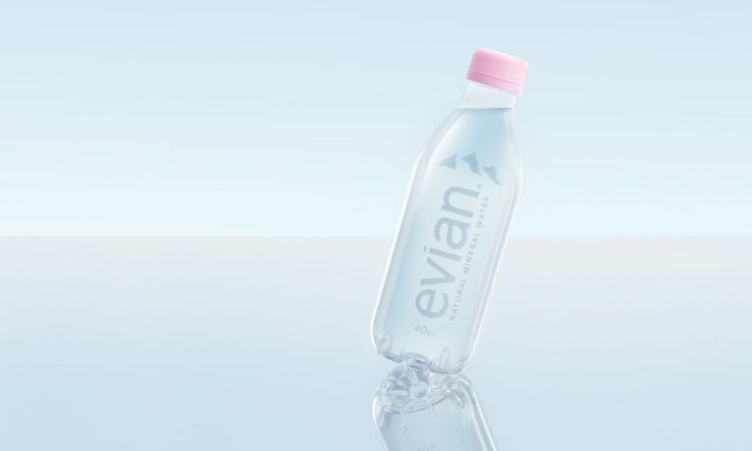 Evian Eliminates Label from New 100% Recycled Plastic Bottle