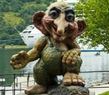 Troll monument in Geiranger seaport