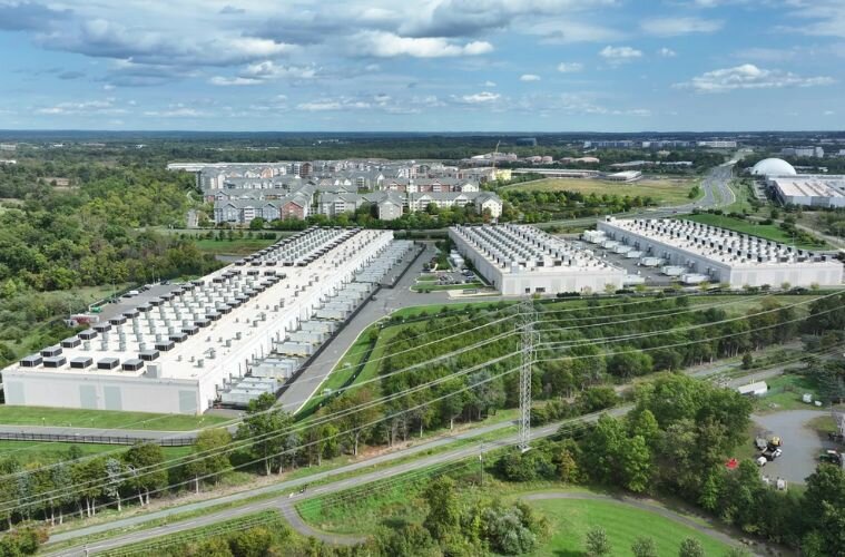 Data centers owned and operated by Amazon Web Services in Ashburn. These are a few of the buildings that make up Loudoun County’s “Data Center Alley.”
