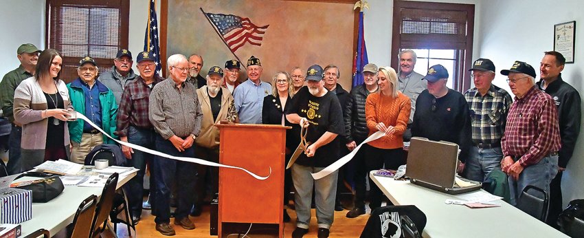 Members of the American Legion Post 193 of Galena and members of the Galena Chamber of Commerce gathered on Tuesday, April 19 for a ribbon cutting.