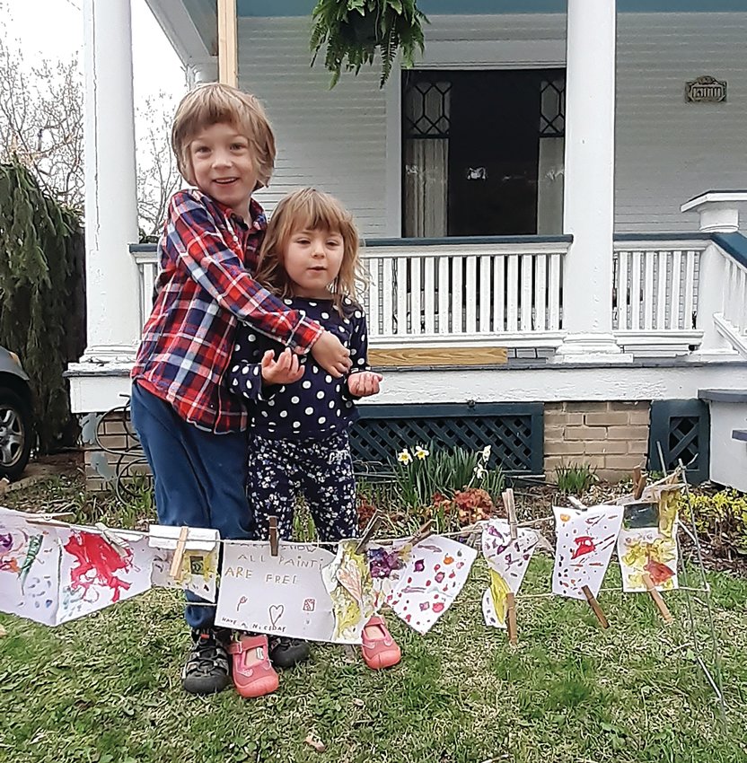 Elliott and Isla Sprengelmeyer of Galena decided to host their own art show on the front lawn of their parents&rsquo; Park Avenue home on May 5. The artwork was created by hand by the Sprengelmeyers and displayed for all to see.