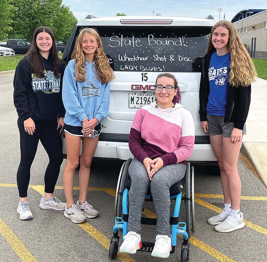 Addison Albrecht, Avery Engle, Zoe Eisenberg and Hannah Lacey traveled to Eastern Illinois University to compete in the Class 2A state track meet on May 20-21.