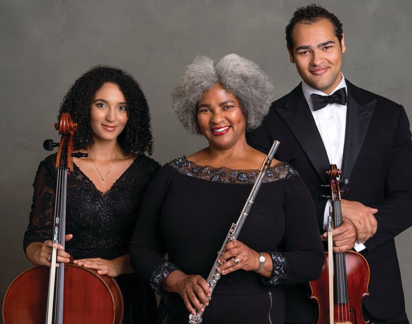 Members of the Juliani Ensemble include, from left, Anita Graef, cello; Emily Seaberry Graef, flute; and Julian Graef, violin, viola.